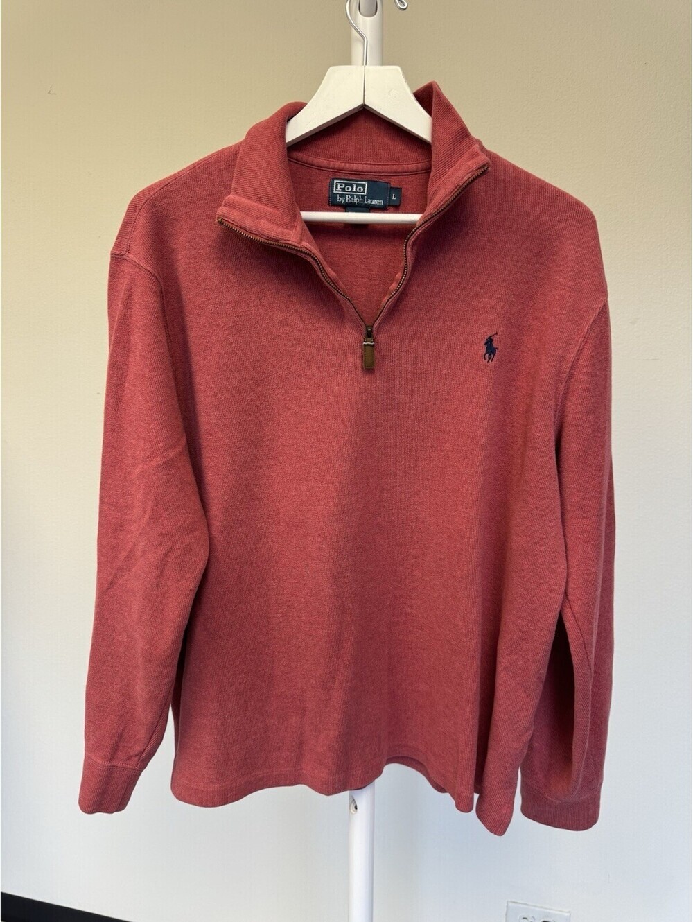 Polo Ralph Lauren Vintage 1/3 Zip Sweatshirt Long sleeve Mens Sz L Large